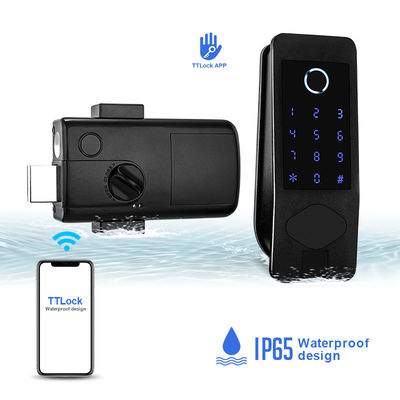 Kunci tahan air IP65 Kunci Pintu Pintar Luar Pembukaan Sidik Jari