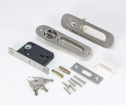11mm Groove Deep Sliding Door Lock Zinc Alloy Material Sliver Warna