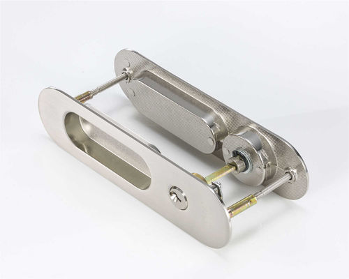 11mm Groove Deep Sliding Door Lock Zinc Alloy Material Sliver Warna
