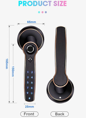 TTlock sidik jari Bluetooth Smart Lock Keyless Zinc Alloy Handle
