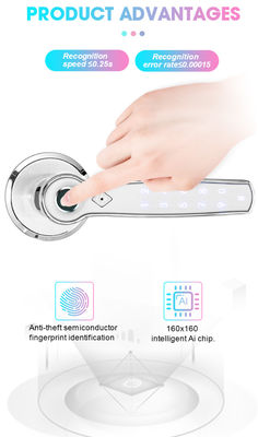 TTlock sidik jari Bluetooth Smart Lock Keyless Zinc Alloy Handle