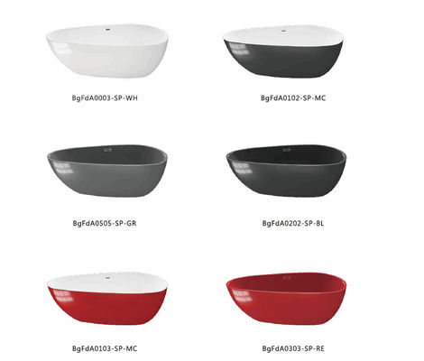 Bak mandi acrylic berbentuk oval yang berdiri bebas cUPC Certified