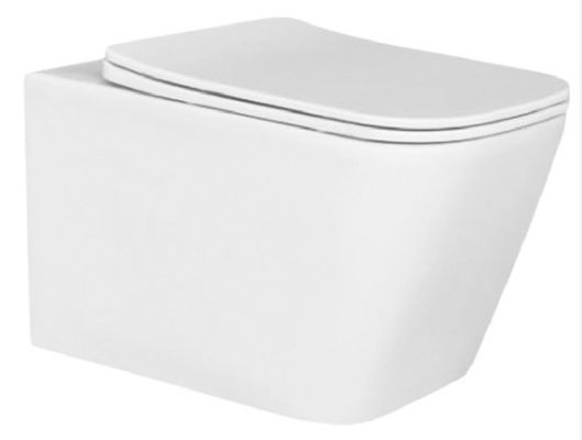 Tinggi yang dapat disesuaikan tanpa tepi Flushing Wall Hanging Toilet Bowl Putih Glossy