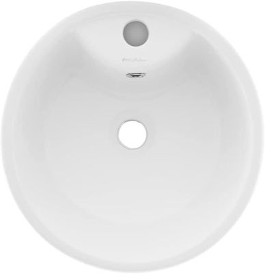 Keramik Pedestal Kamar Mandi Berkilau Putih Dengan Overflow Chrome Finish