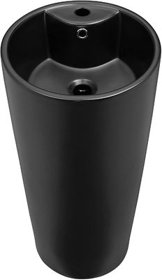 1.75''' Drain Glossy Putih Keramik Pedestal Baskom Kamar Mandi Dengan Chrome Finish Overflow