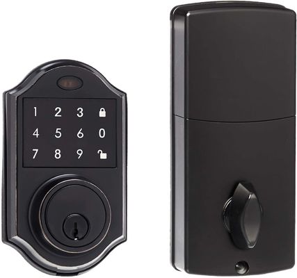 OEM Bump Proof Elektronik Deadbolt Kunci Pintu Mat Hitam Dan Chrome