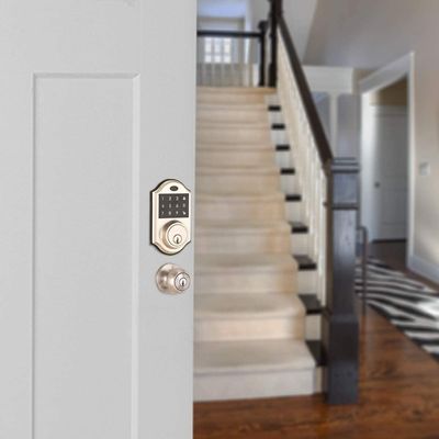 OEM Bump Proof Elektronik Deadbolt Kunci Pintu Mat Hitam Dan Chrome