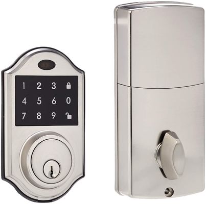 OEM Bump Proof Elektronik Deadbolt Kunci Pintu Mat Hitam Dan Chrome