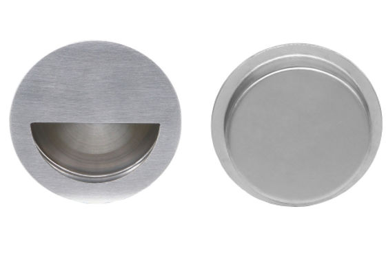 Pintu geser stainless steel bulat dengan pegangan tersembunyi dengan sekrup