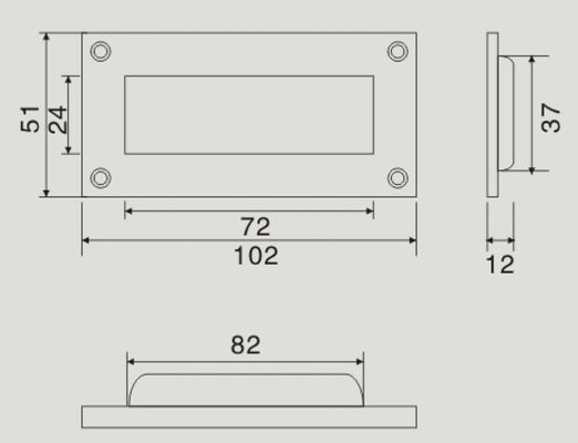Pemasangan internal 304 stainless steel drawer pulls dengan lubang sekrup
