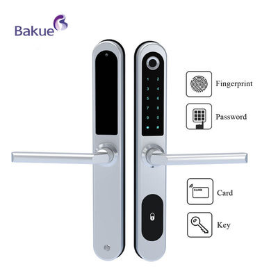 Kerangka Aluminium sempit Bluetooth Smart Door Lock Untuk Apartemen