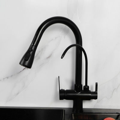 Faucet air minum 3 arah hitam dengan air yang disaring H410 XW225mm