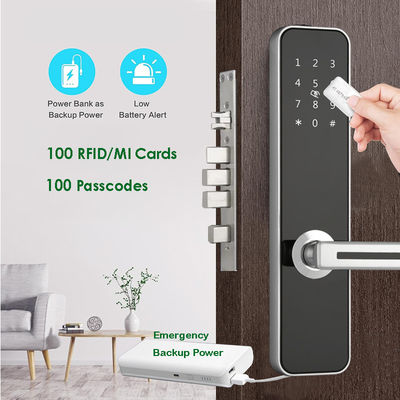 Kombinasi Smart Door Lock Remote Control Untuk Pintu Depan Perak / Hitam Opsional