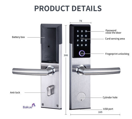 120Min Fireproof Fringerprint Door Lock Kompatibel Pintu Masuk Pintu Apartemen Pintu Hotel Pintu Kantor Pintu Akses Solusi Smart APP Kode WiFI
